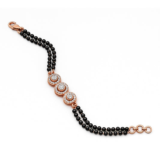 Black Beed Hand Diamond Bracelet