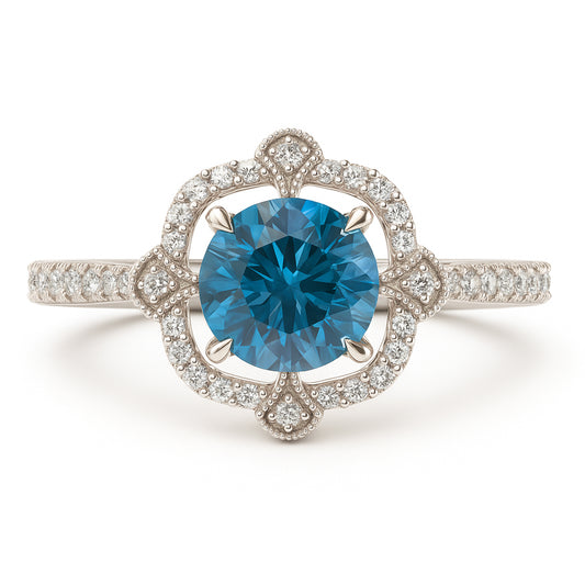 Blue Cascade Diamond Ring