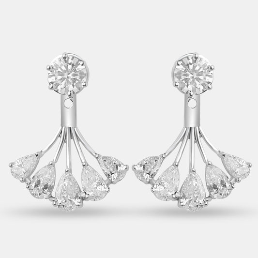 Detachable Solitaire Pear Diamond Earnings