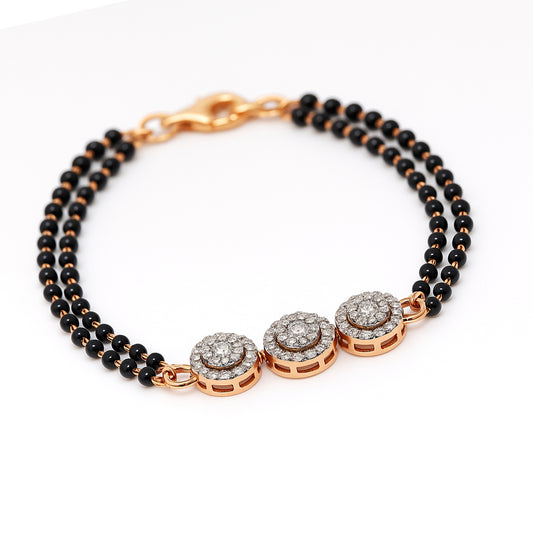 Black Beed Hand Diamond Bracelet