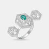 Sparkling Emerald Cocktail Diamond Rings