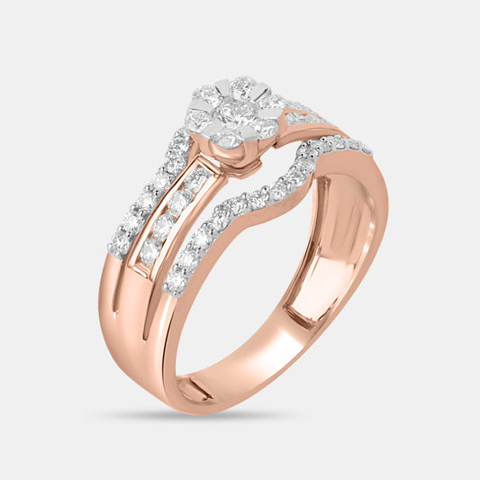 Floral Centerset Diamond Band