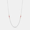 Single Line Pointers With Side Ruby Diamond Necklace