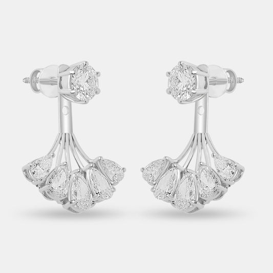Detachable Solitaire Pear Diamond Earnings